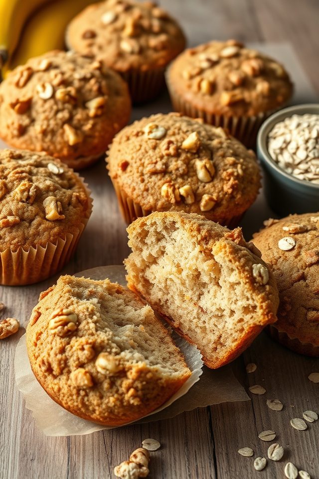 banana nut oat muffins