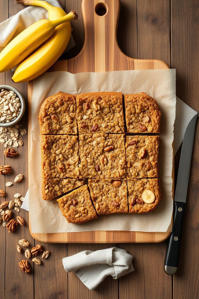 banana nut oatmeal bars