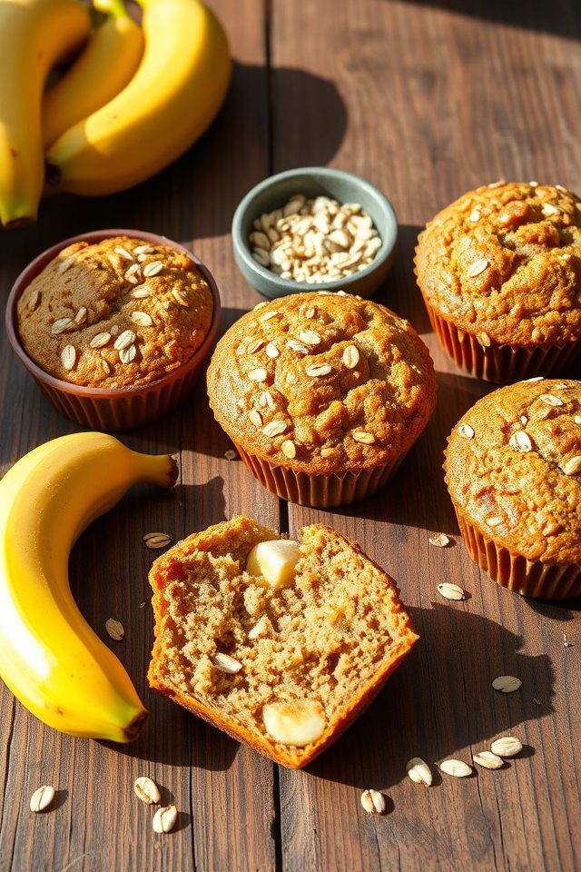 banana oat breakfast muffins