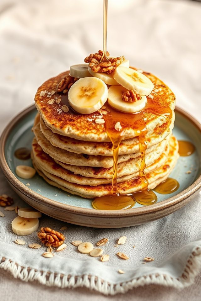 banana oatmeal breakfast pancakes