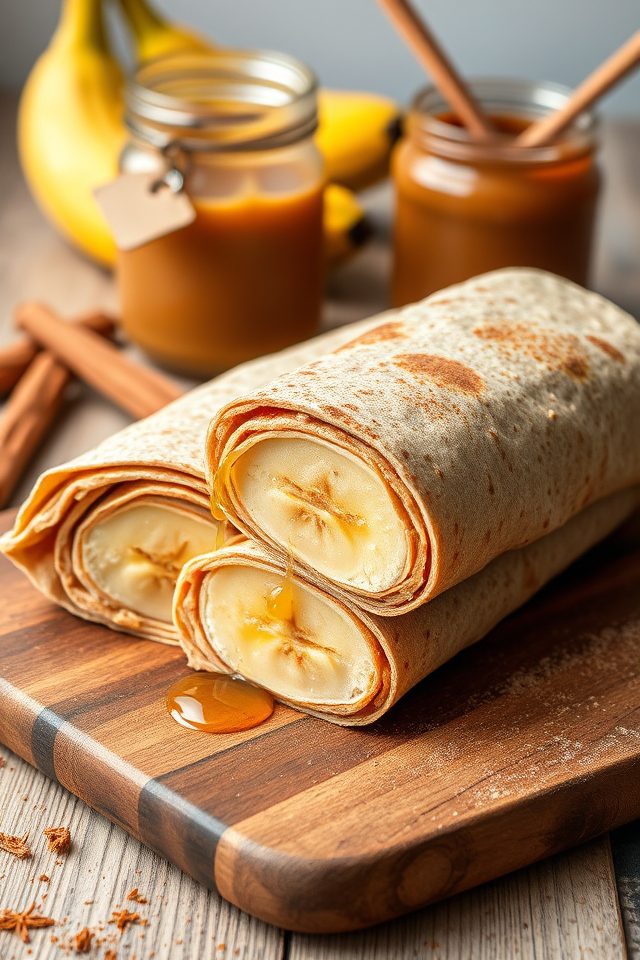 banana wrapped in nutbutter