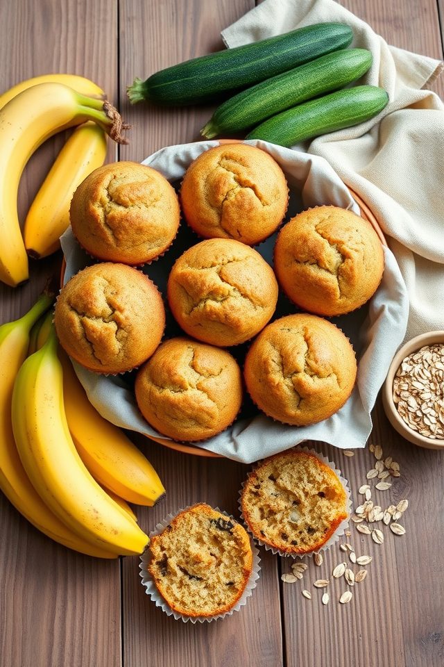 banana zucchini veggie muffins