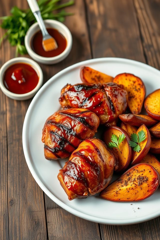 barbecue chicken sweet potatoes