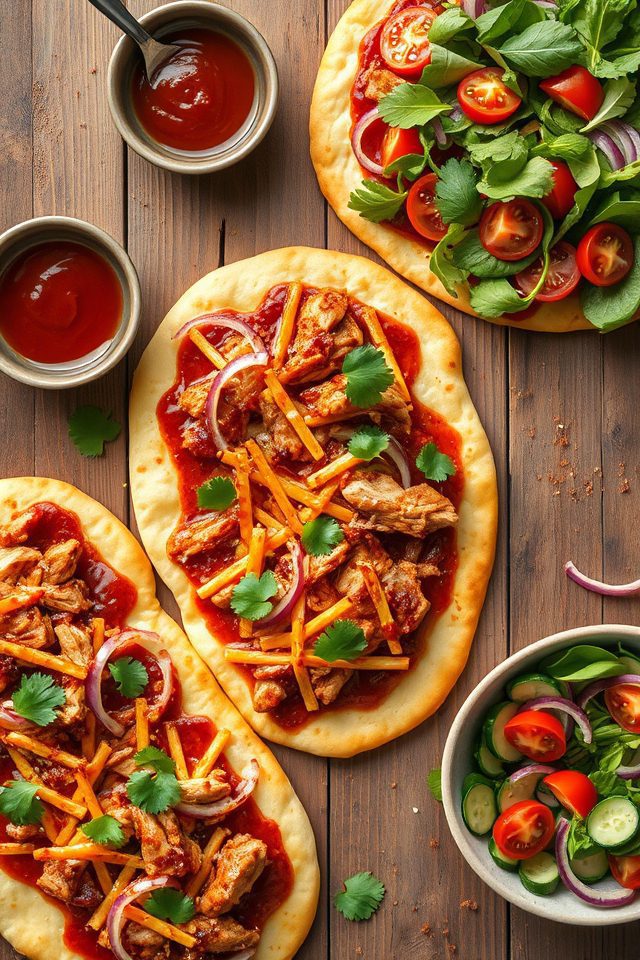 bbq chicken flatbread pizzas