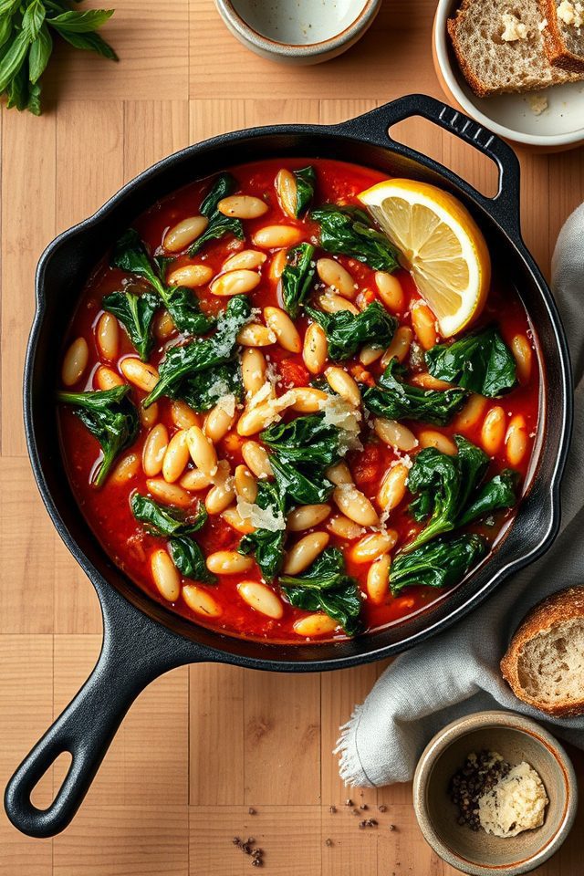 beans kale skillet recipe