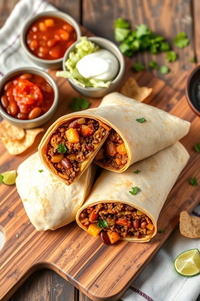 beef and bean burritos