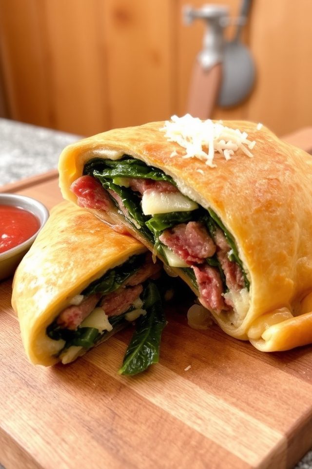 beef and cheese calzone