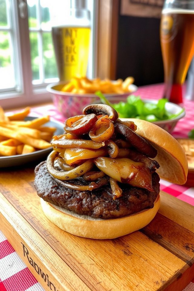 beef and mushroom burgers