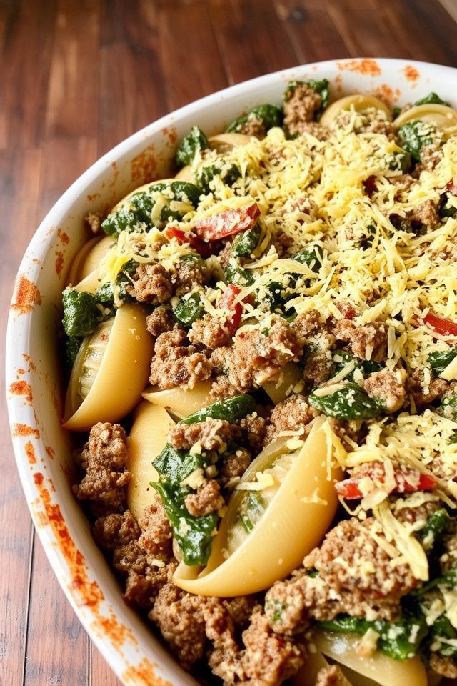 beef and spinach pasta