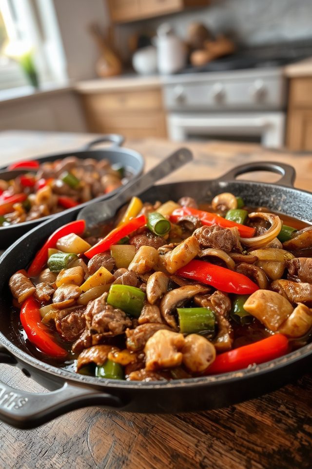 beef and vegetable skillets