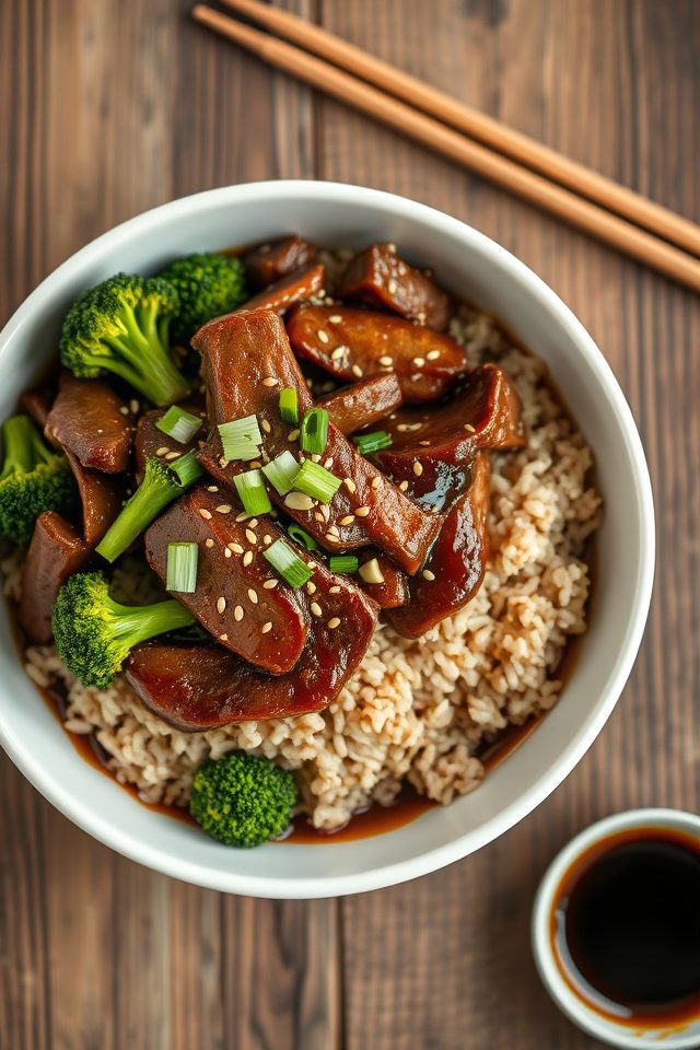 beef broccoli brown rice