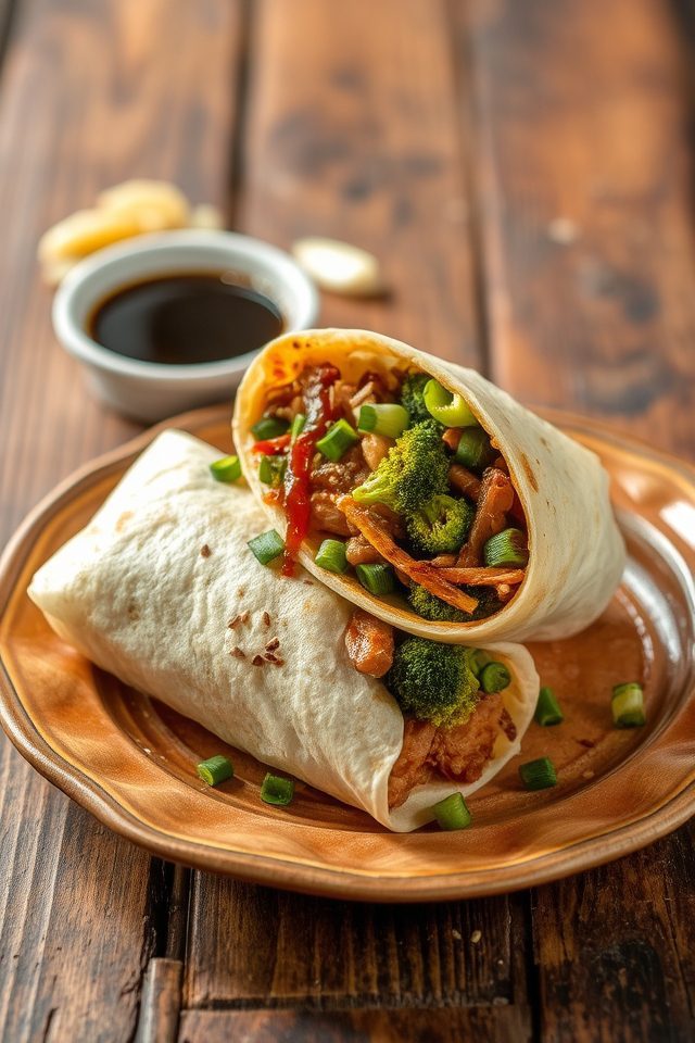 beef broccoli quick wraps