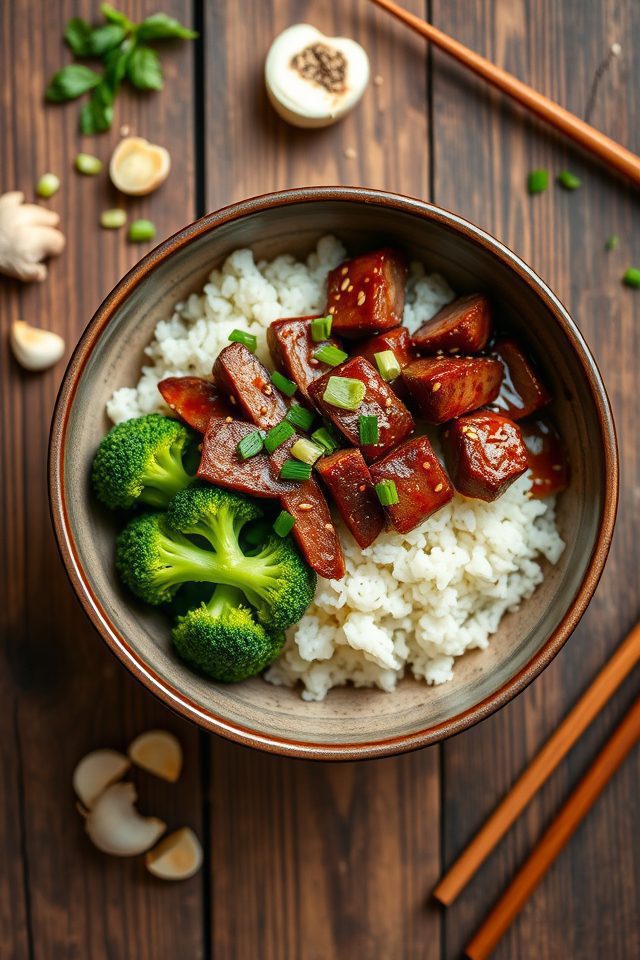 beef broccoli teriyaki bowls