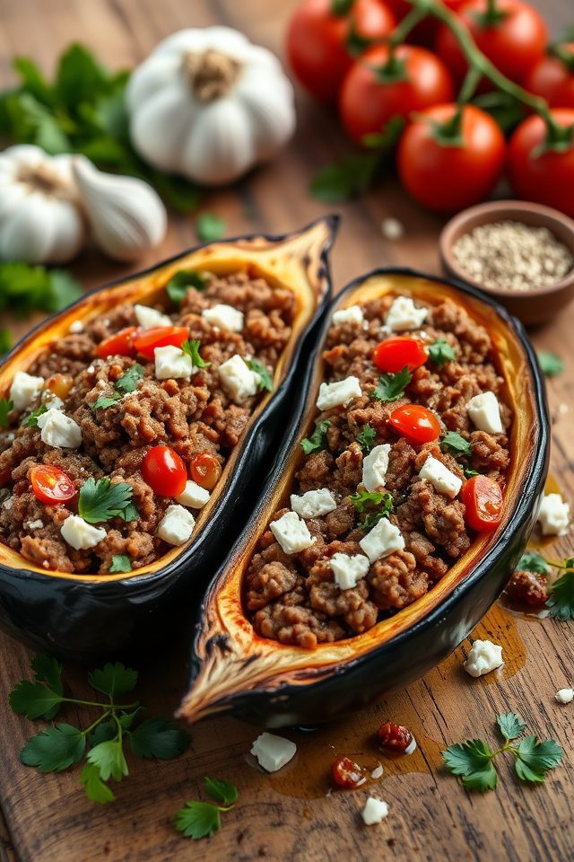 beef filled mediterranean eggplant