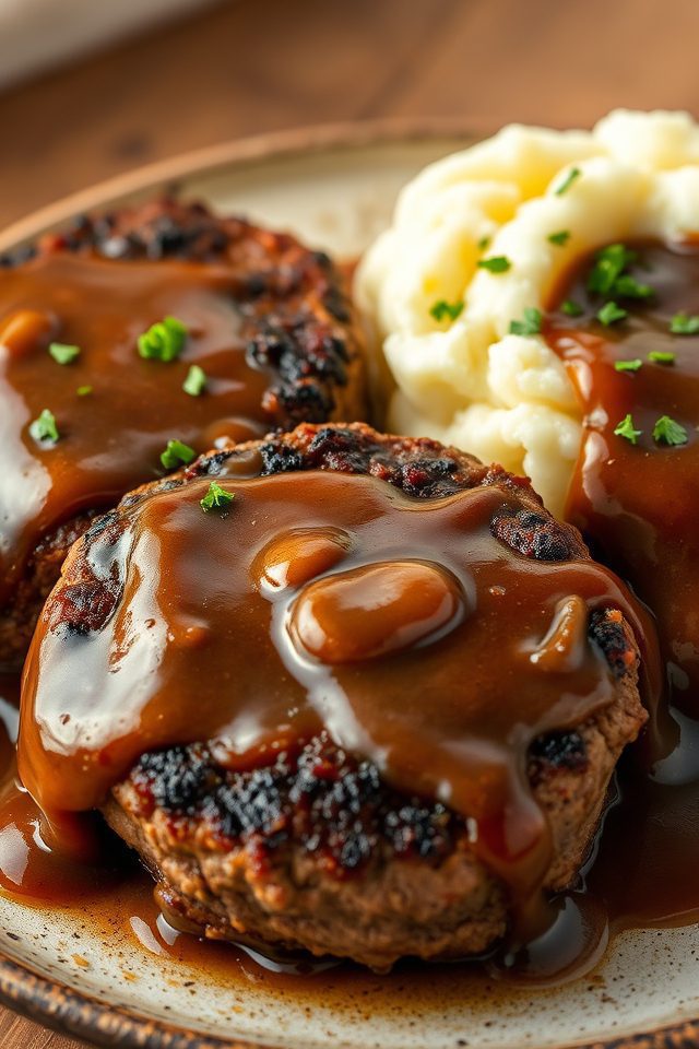 beef patties onion gravy