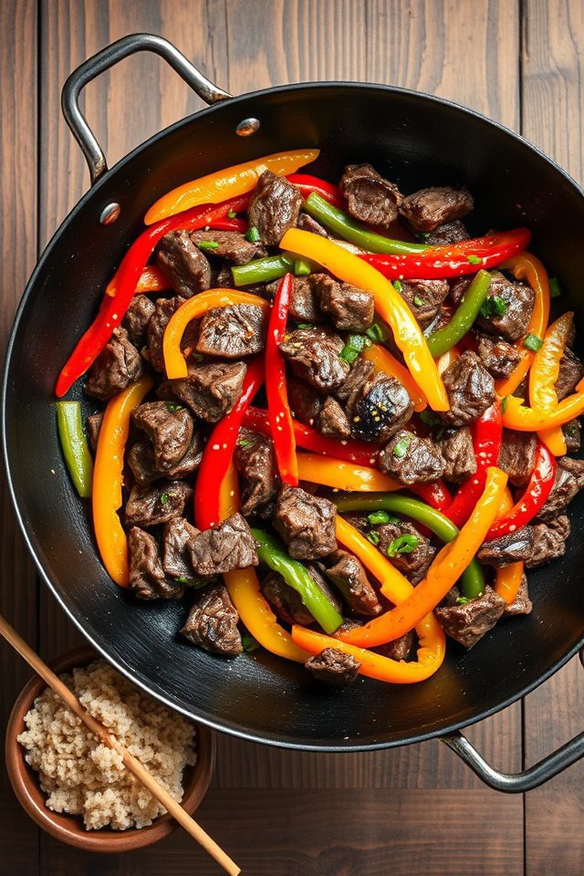 beef peppers quick stir fry