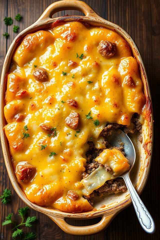beef potato cheese bake