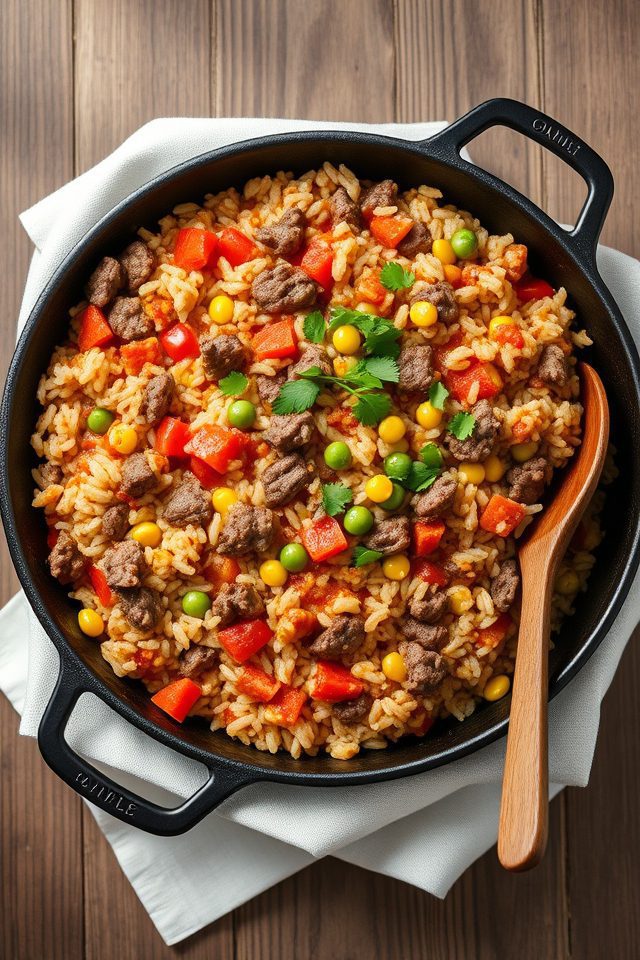 beef rice skillet recipe