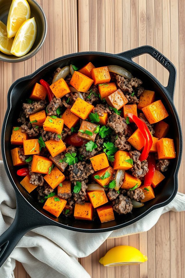 beef sweet potato hash