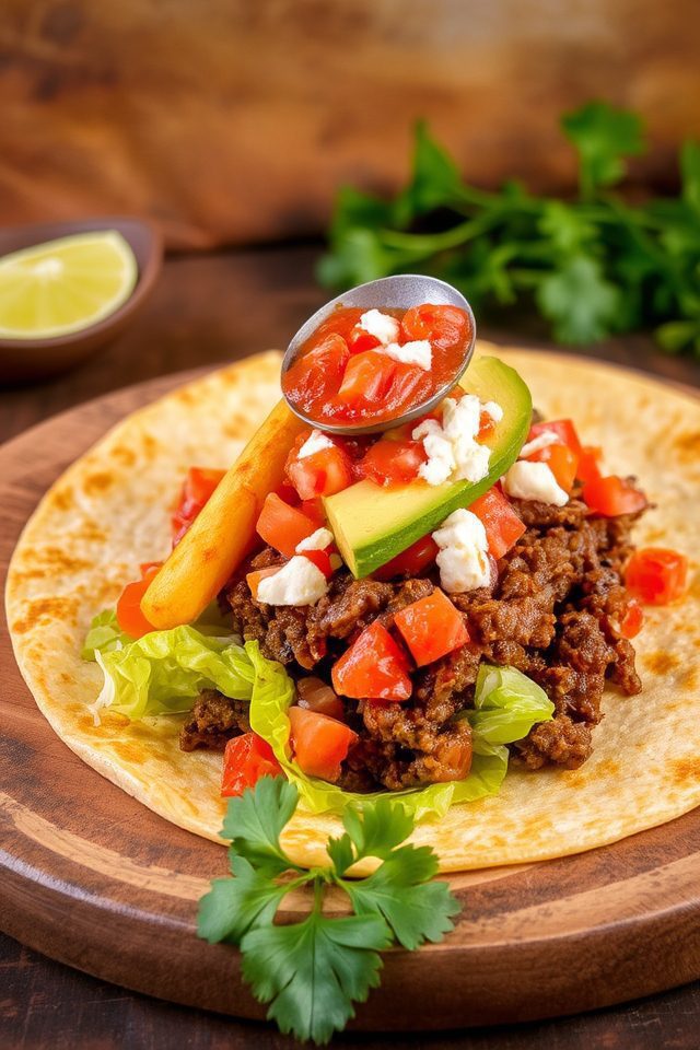 beef tacos with avocado