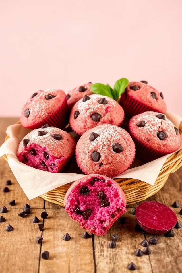 beets and chocolate muffins