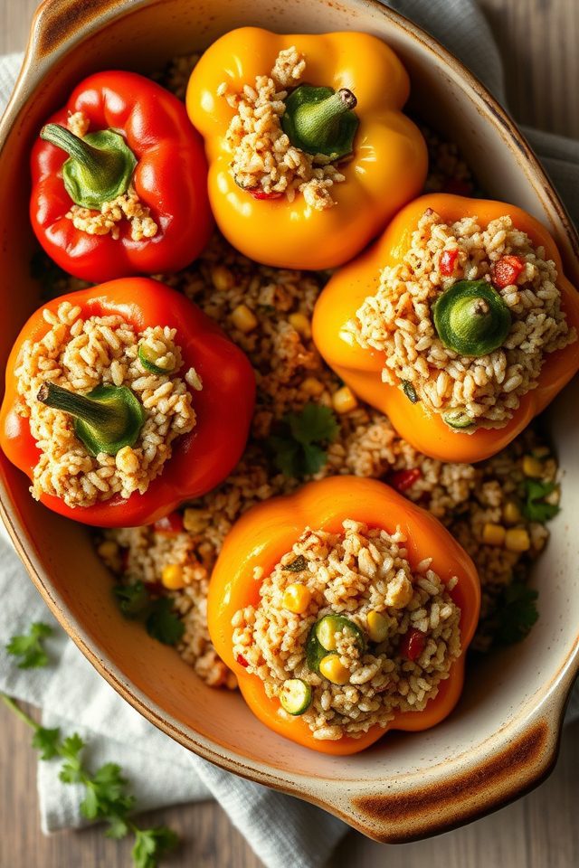 bell peppers brown rice