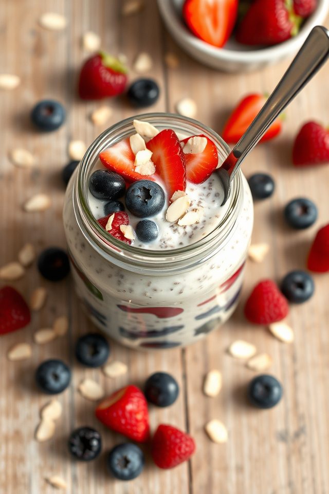 berries almonds oatmeal breakfast