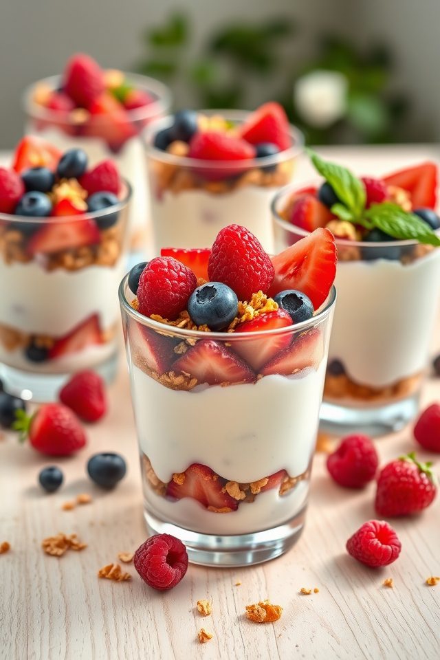 berry yogurt layered dessert