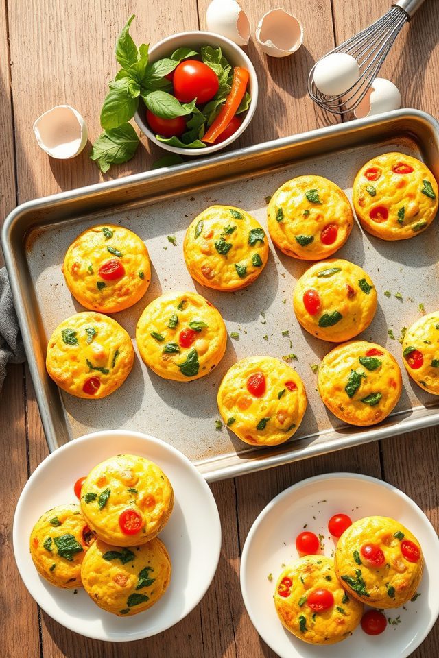 bite sized vegetable egg dish