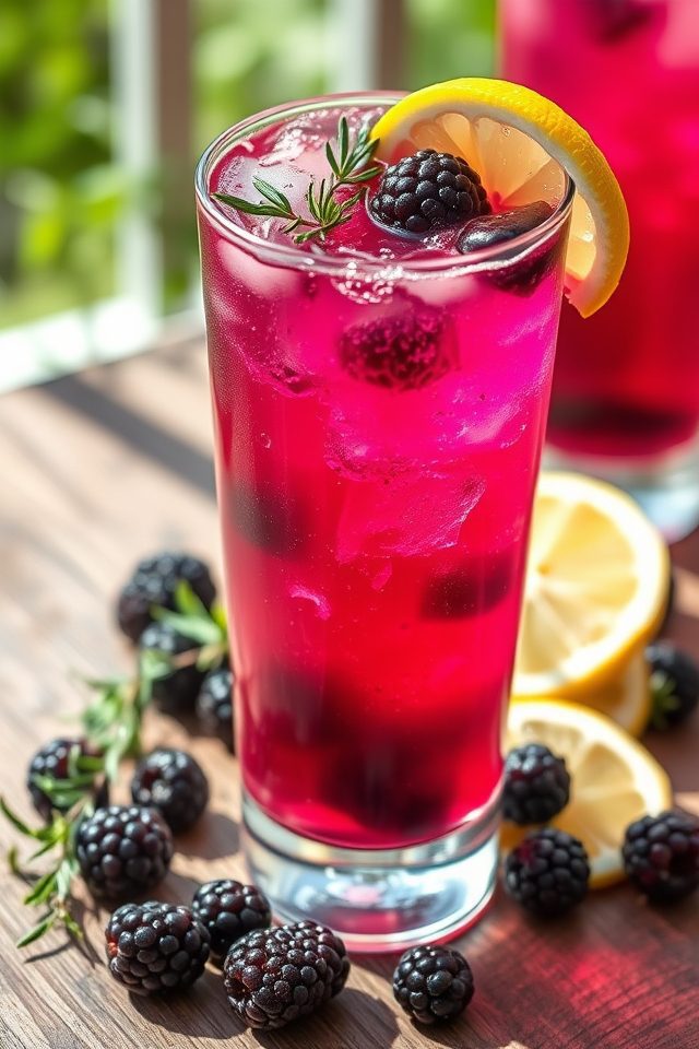 blackberry thyme sparkling drink