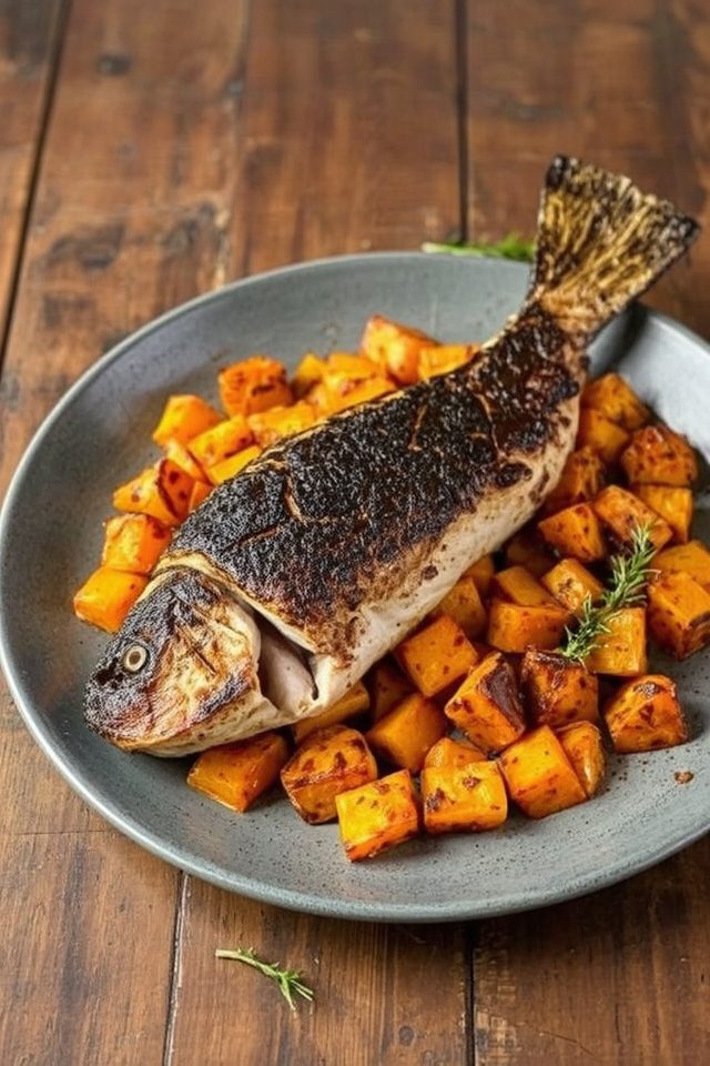blackened fish sweet hash