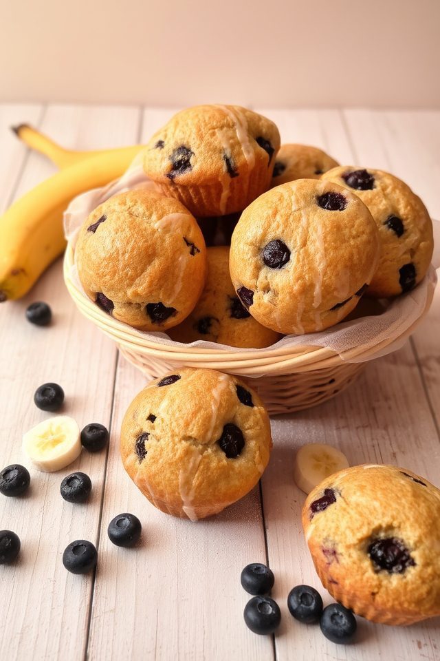 blueberries and ripe bananas