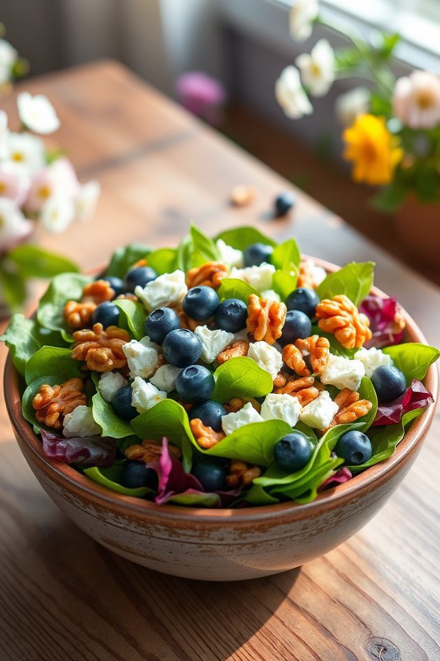blueberry feta greens salad