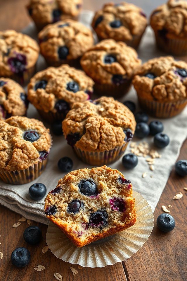 blueberry flavored oatmeal muffins