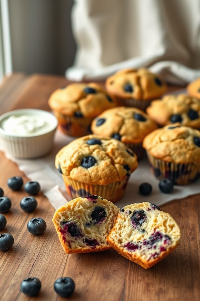 blueberry flavored yogurt muffins