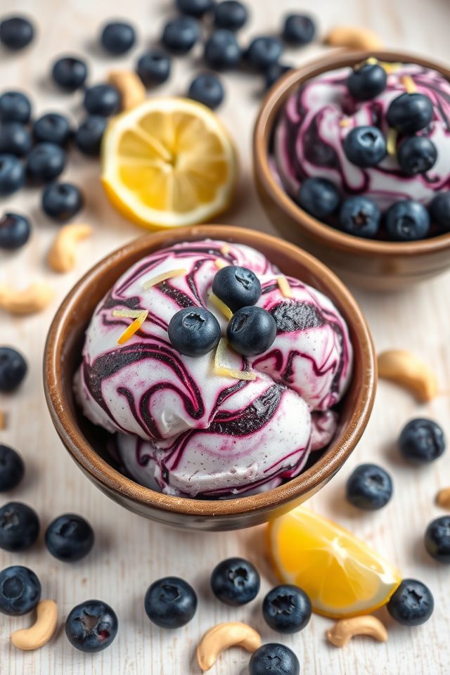blueberry lemon cashew icecream