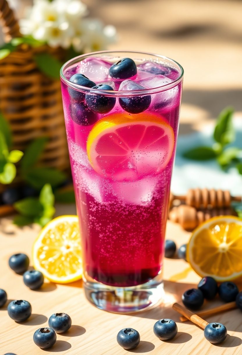 blueberry lemon sparkling drink