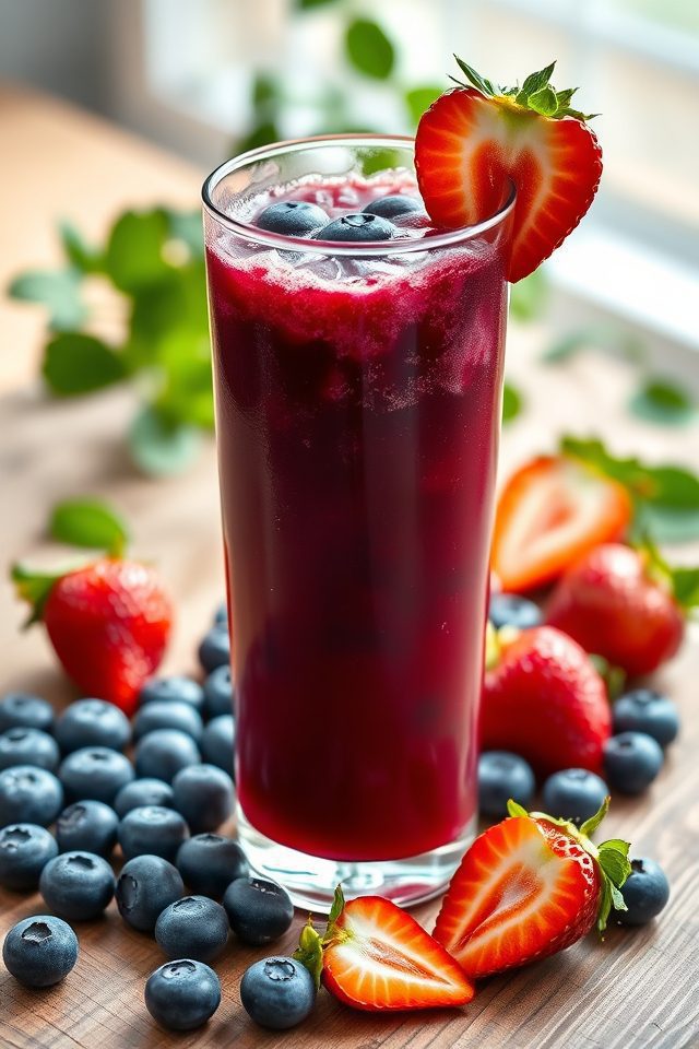 blueberry strawberry fruit juice
