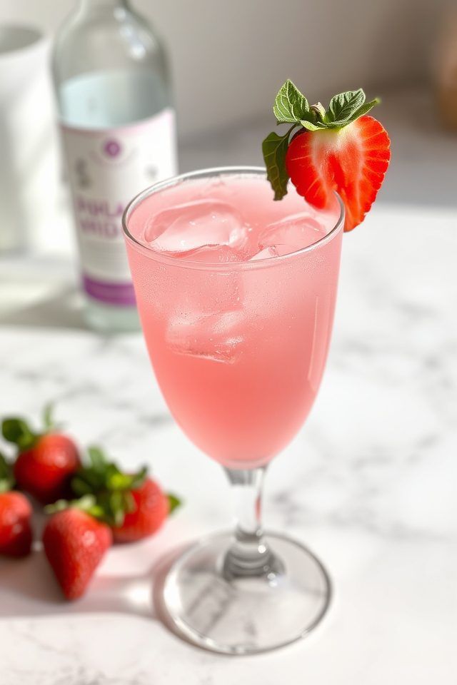 boozy pink drink cocktail