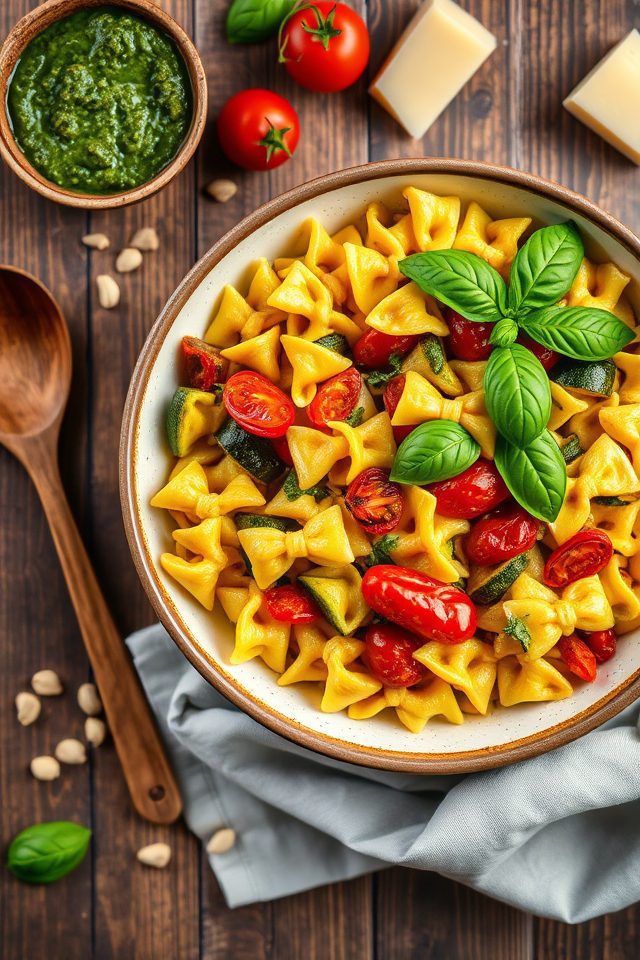 bowtie pasta with vegetables