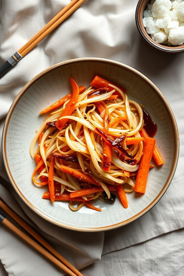 braised burdock carrot dish