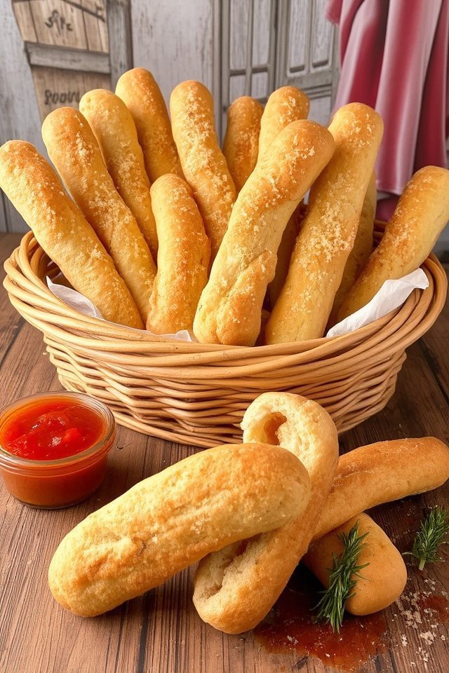 breadsticks with marinara sauce