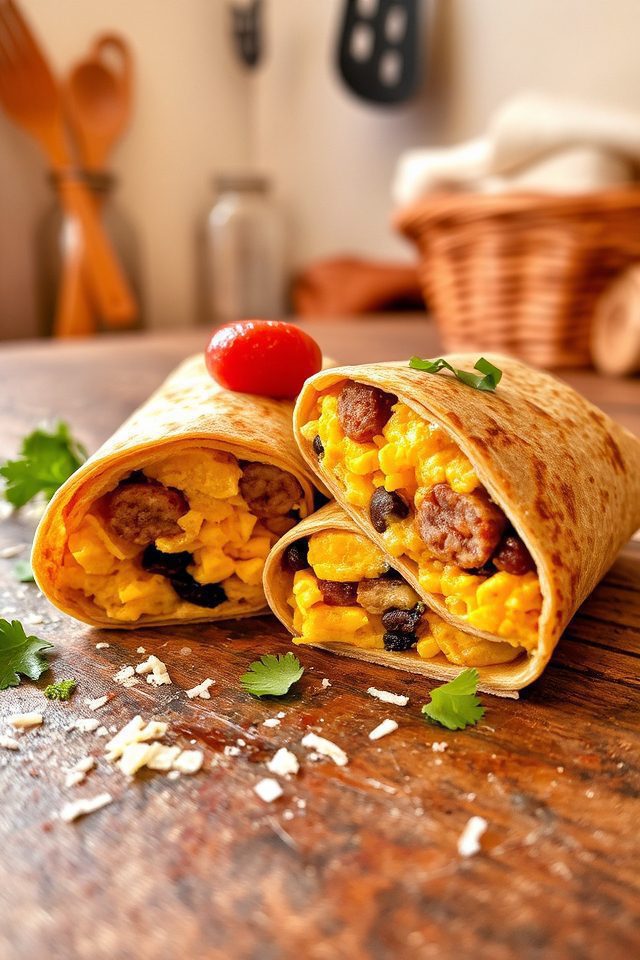 breakfast burrito with eggs
