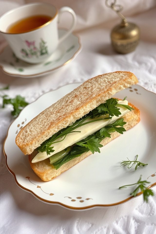 brie and fresh herbs