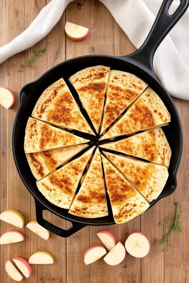 brie apple thyme quesadillas