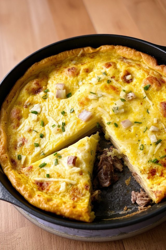 brisket and cheese frittata