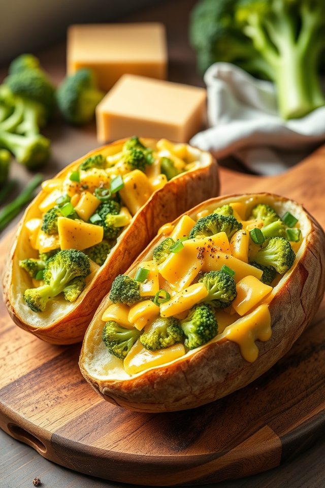 broccoli cheddar stuffed potatoes