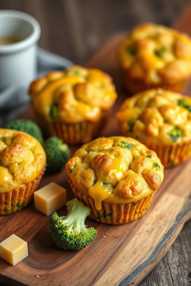 broccoli cheese savory muffins