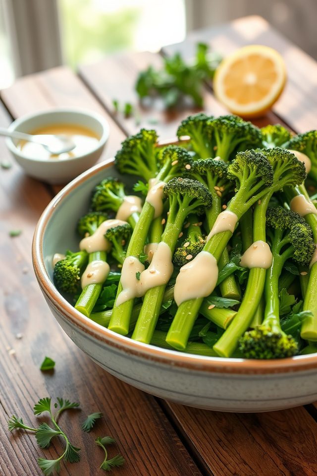 broccolini lemon tahini salad