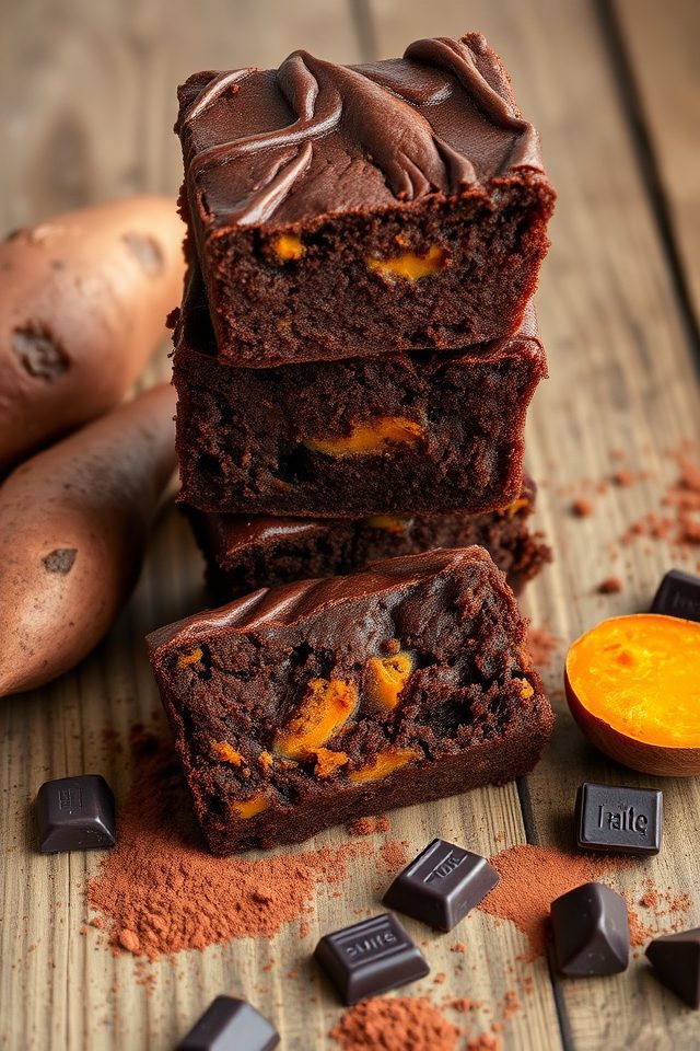 brownies made with sweet potatoes